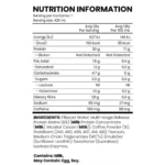 Double Espresso Nutrition Panel webp