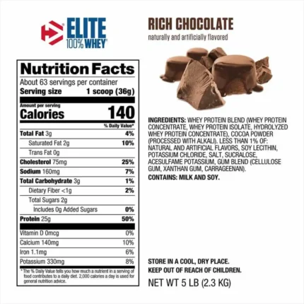 prd 2000462 Dymatize Elite 100 Whey Protein 5 lb Rich Chocolate o webp